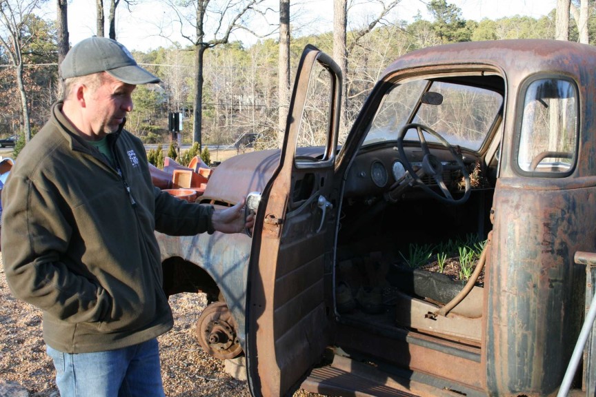 Bulbs Growing In An Old Truck At The Good Earth