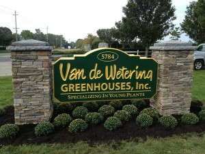 Van de Wetering Greenhouses sign