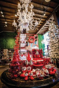 The merchandising team uses punches of color to sell products’ appeal.