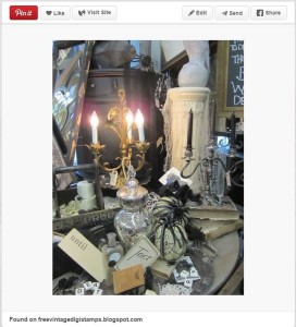 A vintage-style Halloween display