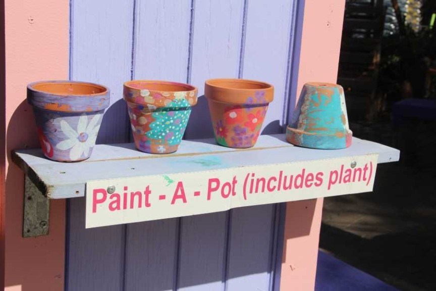 Children's Paint-A-Pot Station at Flamingo Road