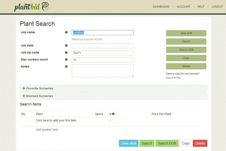 Example Of Plantbid Plant Search Page