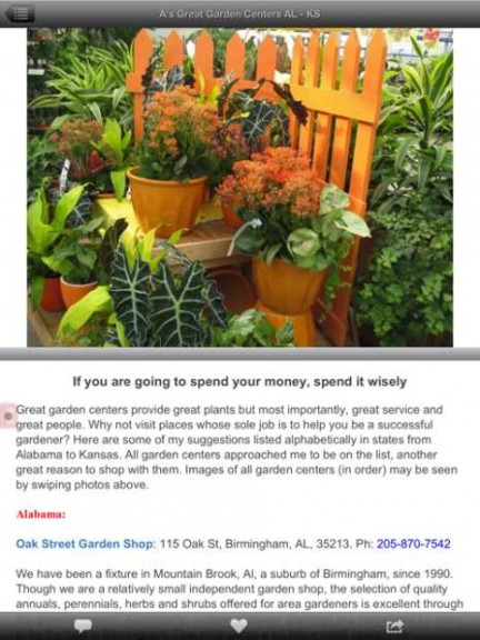 Screenshot Of Garden Center Page