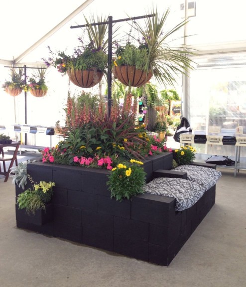 PP&L cinder block bench planter