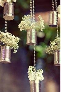 Imagine trading the baby's breath for thyme or sage cuttings in these tiny hanging vases.