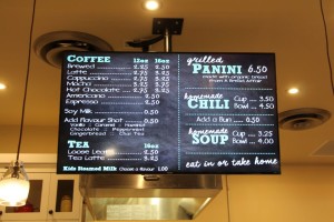 Digital sign that looks like a chalk board at Hopcott Farms