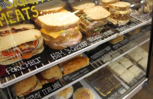 Individual sandwiches chalk signs at Lepp Farm