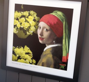 Girl With A Pearl Earring - and hanging baskets - at Benary
