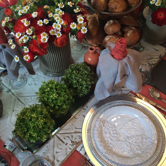 Close up of a dining room place setting.