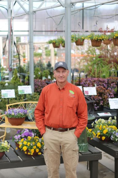 Jeff Griff in the new greenhouse 2016