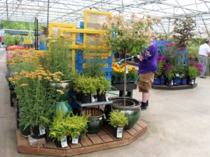 Al's Garden Center's merchandisers layered frames and pallets to great effect