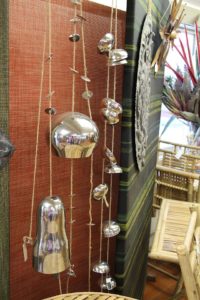 Cloth-wrapped panels highlights silver garland at Garden Fever