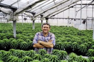 Andy Mast in the Easter Lily crop, circa 1987