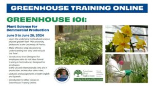 ‘Greenhouse 101’ Opens 2024 Greenhouse Training Online Series from University of Florida