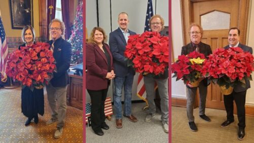 Iowa Leaders Receive Special Deliveries on National Poinsettia Day