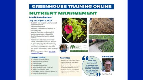 2025 Greenhouse Training Online Continues with ‘Nutrient Management 1’