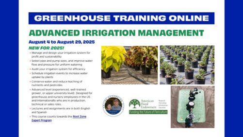 New ‘Advanced Irrigation Management’ Course Continues 2025 Greenhouse Training Online