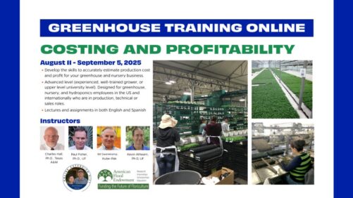 2025 Greenhouse Training Online Continues with ‘Costing and Profitability’