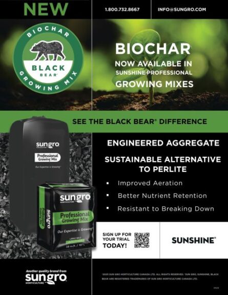 Sunshine® Black Bear® Biochar Growing Mix (Sun Gro Horticulture)